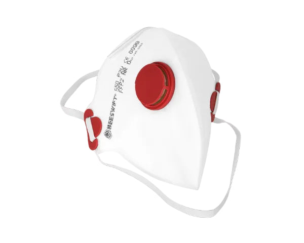 Beeswift Fold Flat P2 Valved Mask White