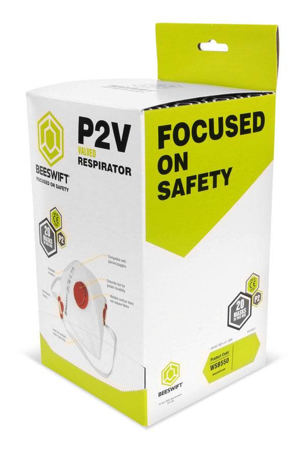 Beeswift Fold Flat P2 Valved Mask White