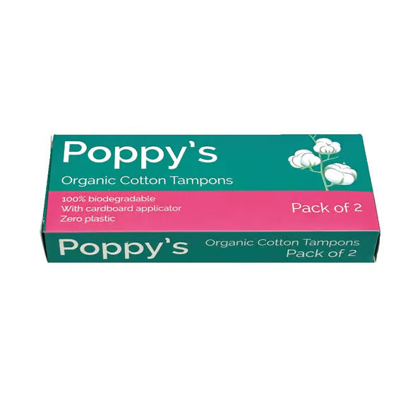 Poppys Bamboo Biodegradable Organic Cotton Tampons