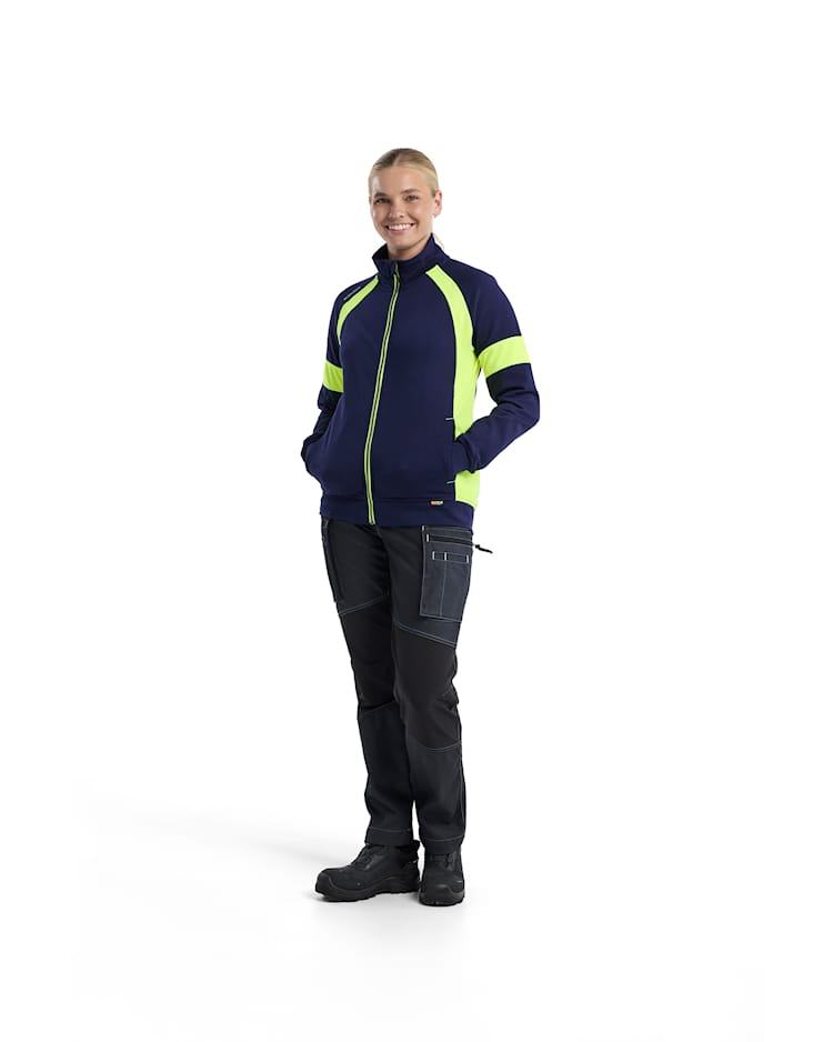 3568 Women's Sweatshirt with Hi-vis Full Zip