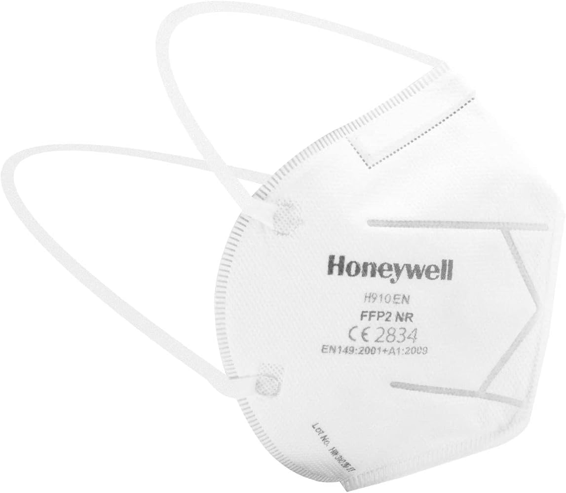 Honeywell H901en Fold Flat Face Mask Ffp2 Nr With H901en Filter White