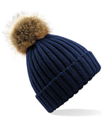 Fur Pop Pom Chunky Beanie