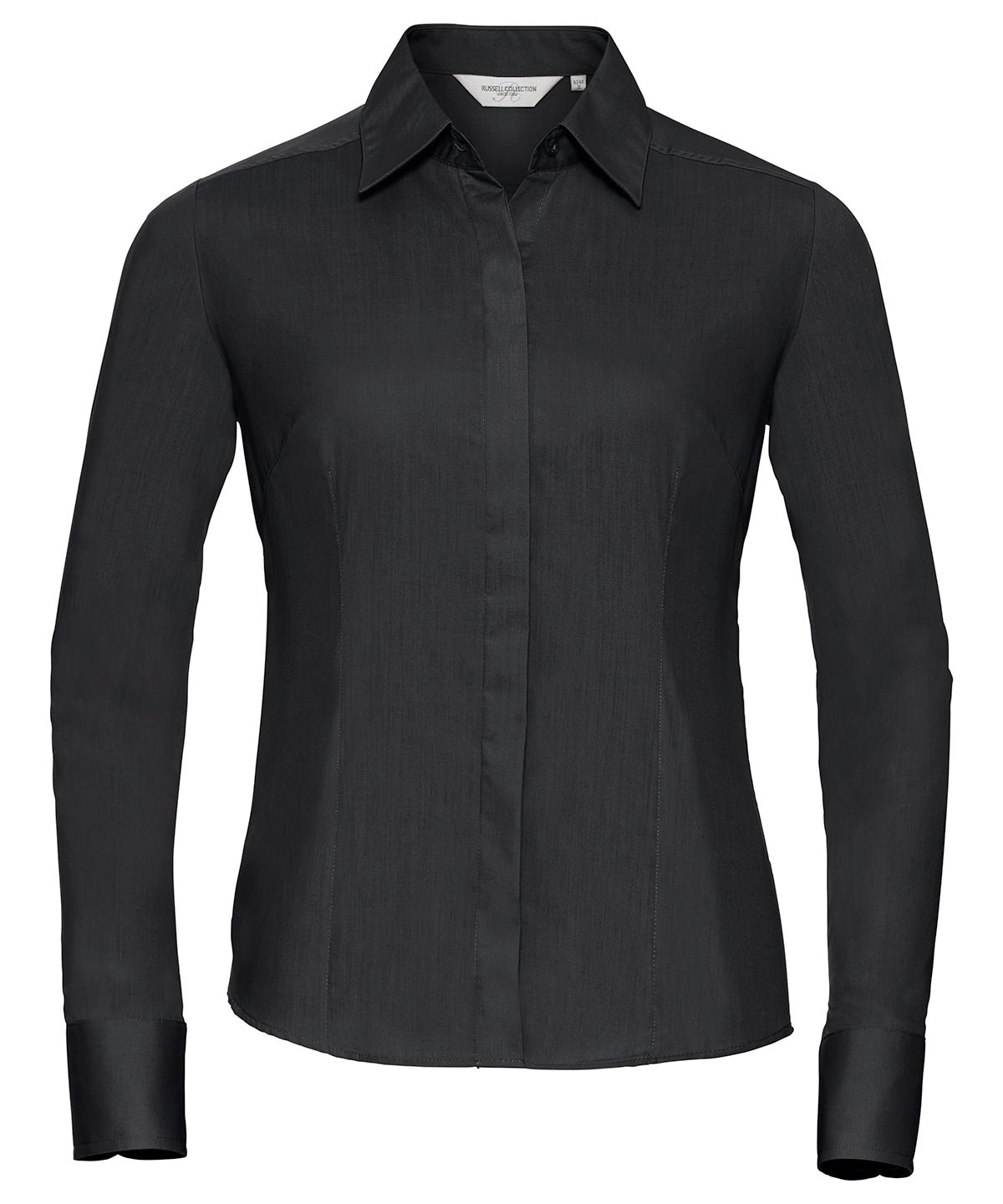 Women's Long Sleeve Polycotton Easycare Fitted Poplin Shirt