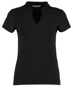 Women's Corporate Short-Sleeved Top V-Neck Mandarin Collar