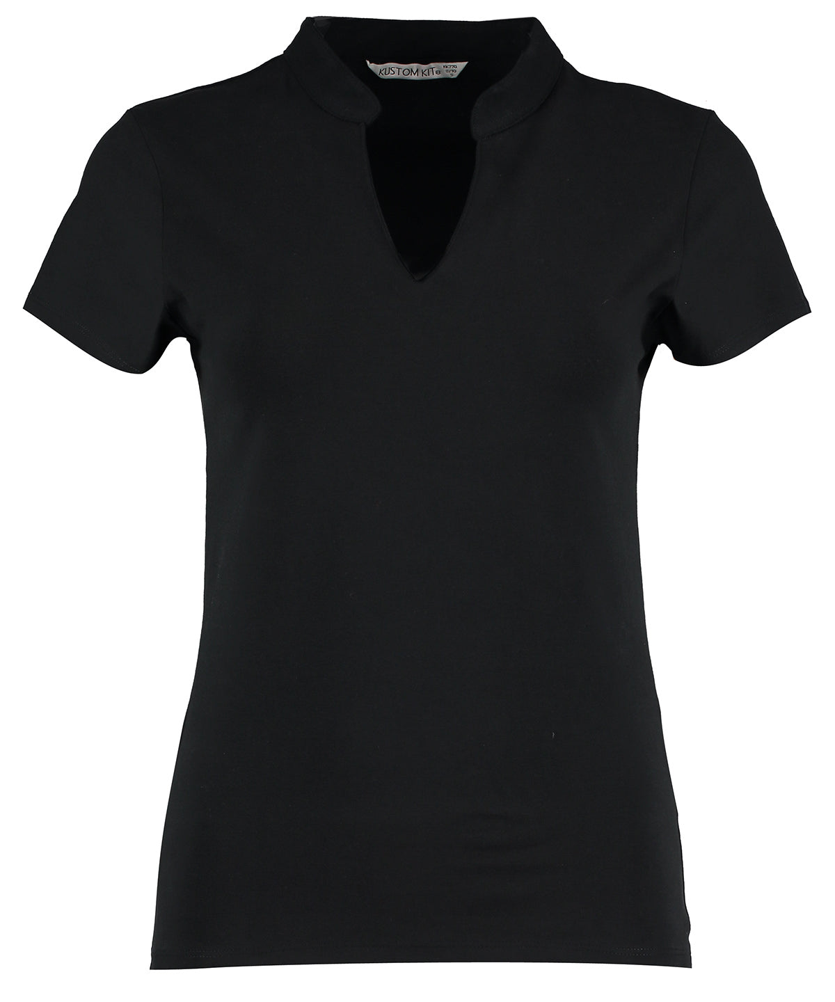 Women's Corporate Short-Sleeved Top V-Neck Mandarin Collar