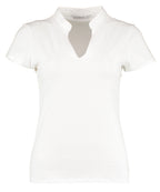 Women's Corporate Short-Sleeved Top V-Neck Mandarin Collar