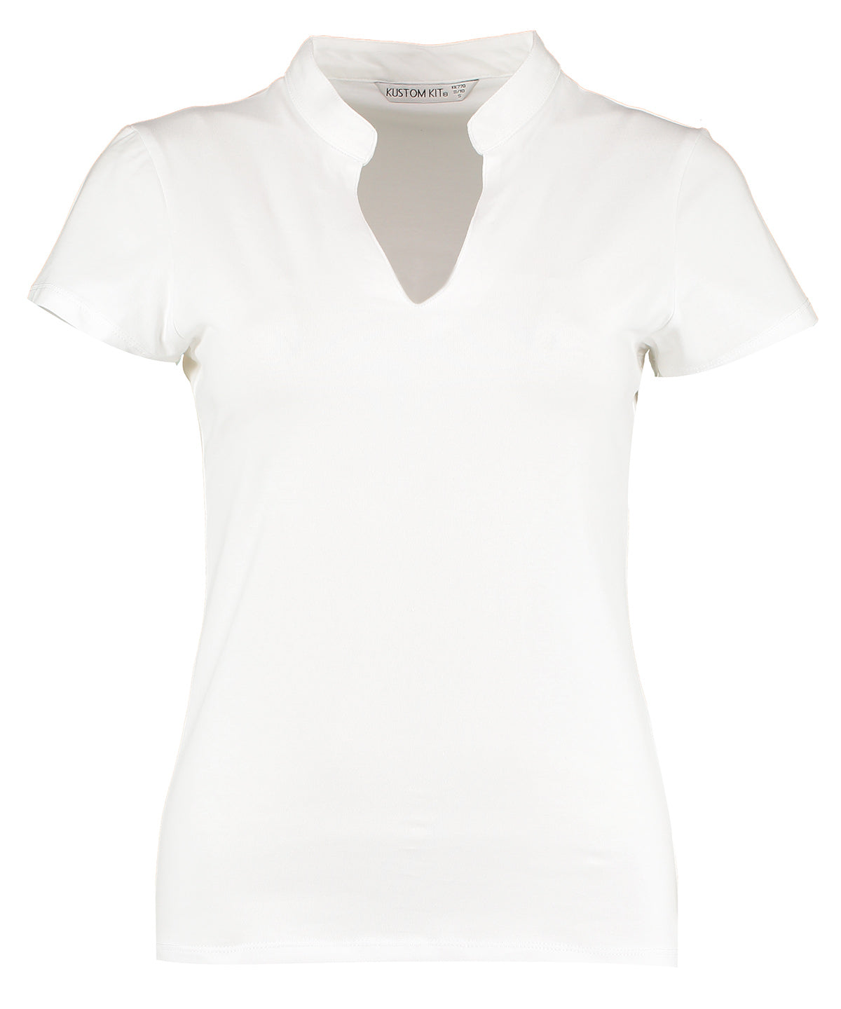 Women's Corporate Short-Sleeved Top V-Neck Mandarin Collar