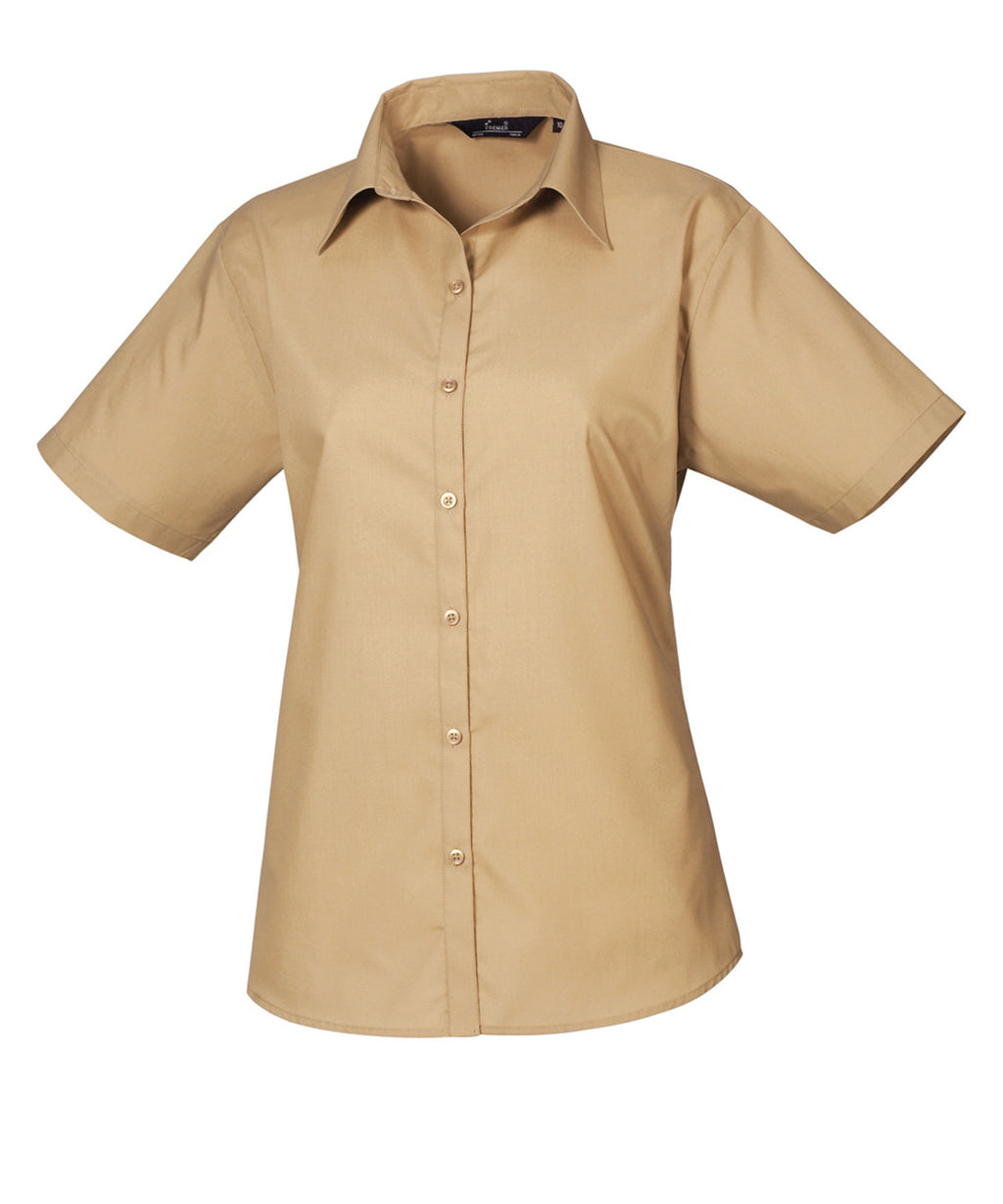 Women's Short Sleeve Poplin Blouse