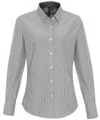 Women's Cotton-Rich Oxford Stripes Blouse