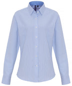 Women's Cotton-Rich Oxford Stripes Blouse