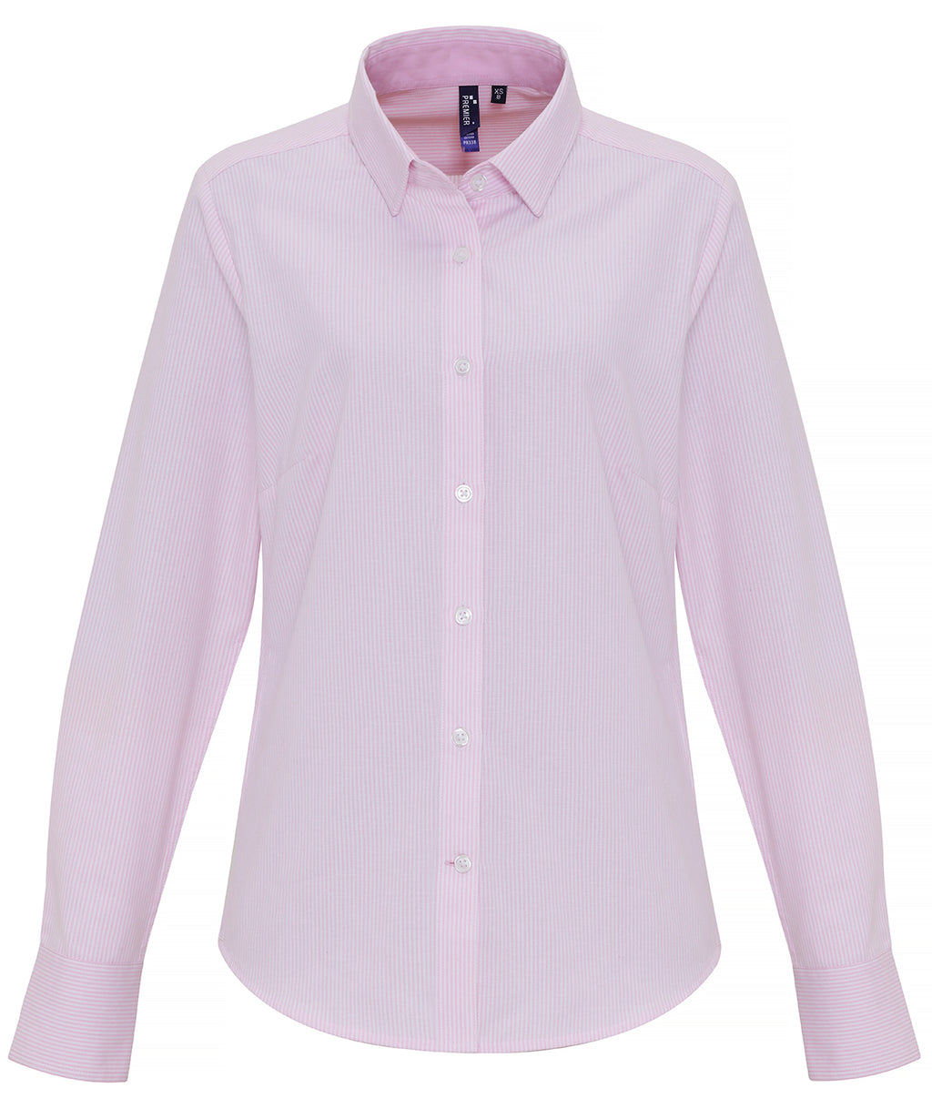 Women's Cotton-Rich Oxford Stripes Blouse