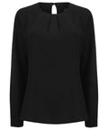 Women's Pleat Front Long Sleeve Blouse