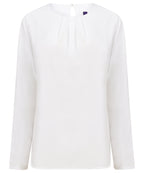 Women's Pleat Front Long Sleeve Blouse