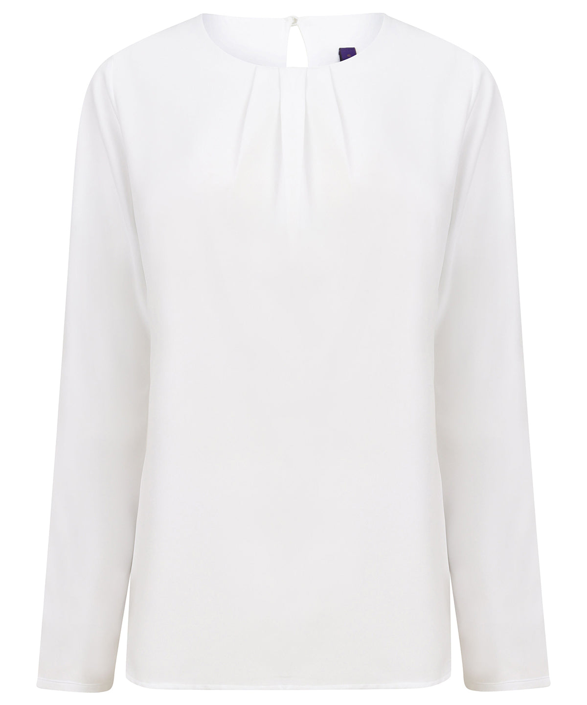 Women's Pleat Front Long Sleeve Blouse