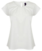 Women's Pleat Front Short Sleeve Blouse