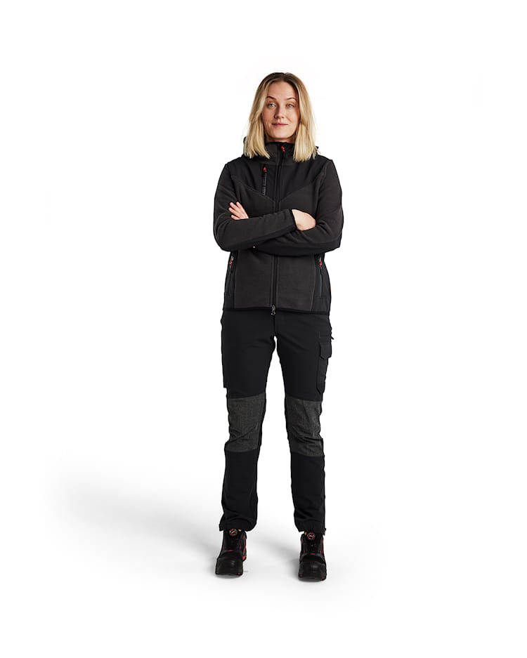 5941 Women's Knitted Jacket with Softshell and Hood
