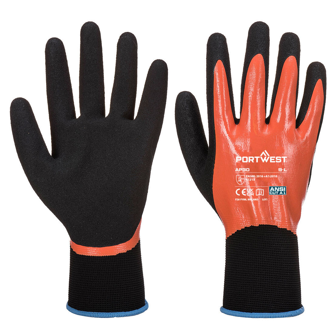 AP30 Grip 13 Nitrile Foam Aqua Glove