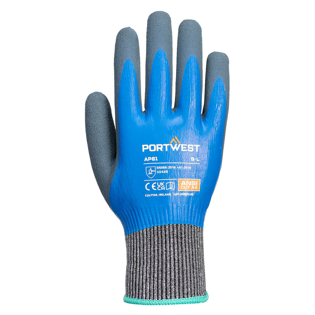 AP81 Cut D13 Latex Aqua Glove