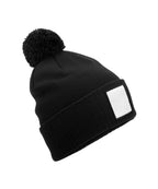 Appliqué patch pom beanie