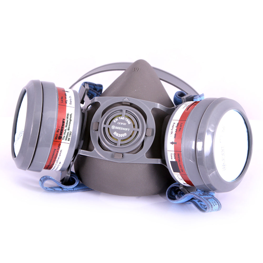 Beeswift Twin Filter Complete Pre-assembled Respirator With A1p2 Filters Grey