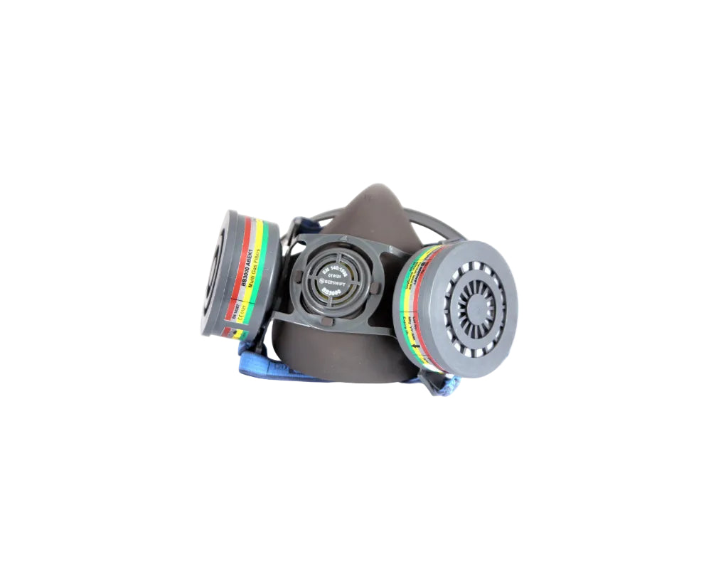 Beeswift Twin Filter Complete Pre-assembled Respirator With Abek Filters Grey