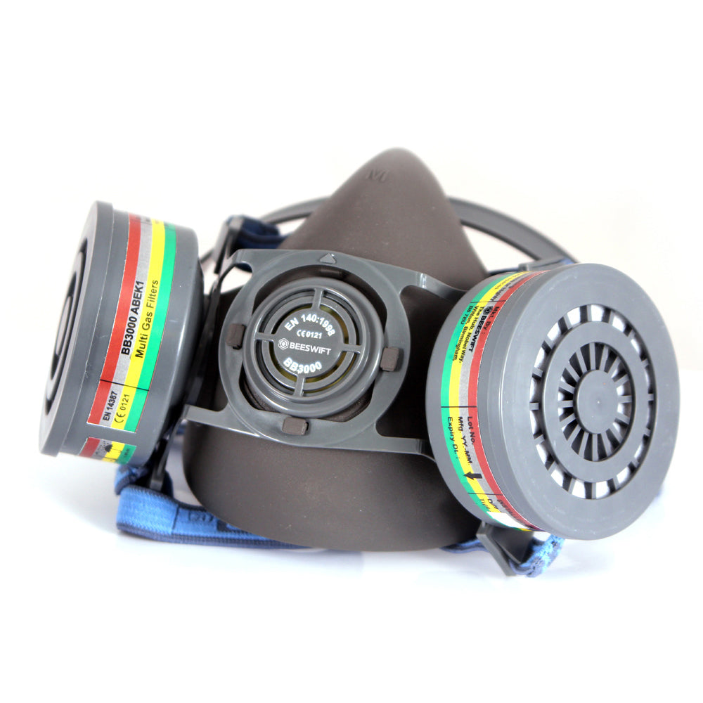 Beeswift Twin Filter Complete Pre-assembled Respirator With Abek Filters Grey