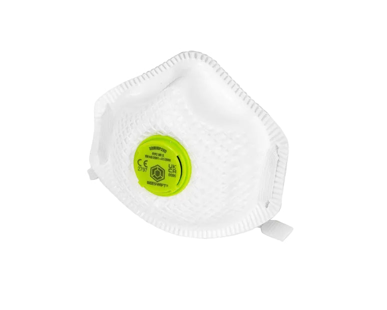 Beeswift Vented P2 Premium Mesh Cup Mask White