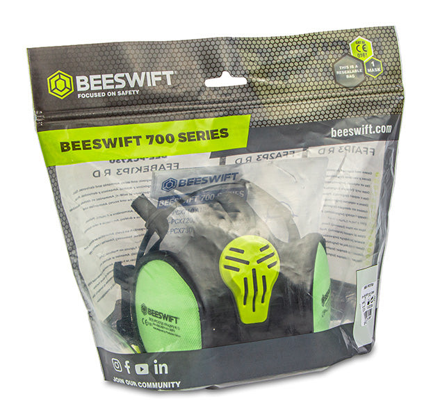 Beeswift Ffa2p3 Maintenance Free Half Mask Black/green