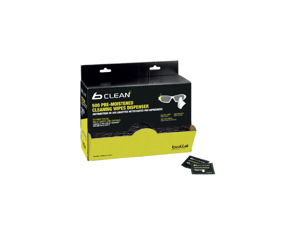 Bolle Safety B500 Lens Cleaning Wipes - 500 Black