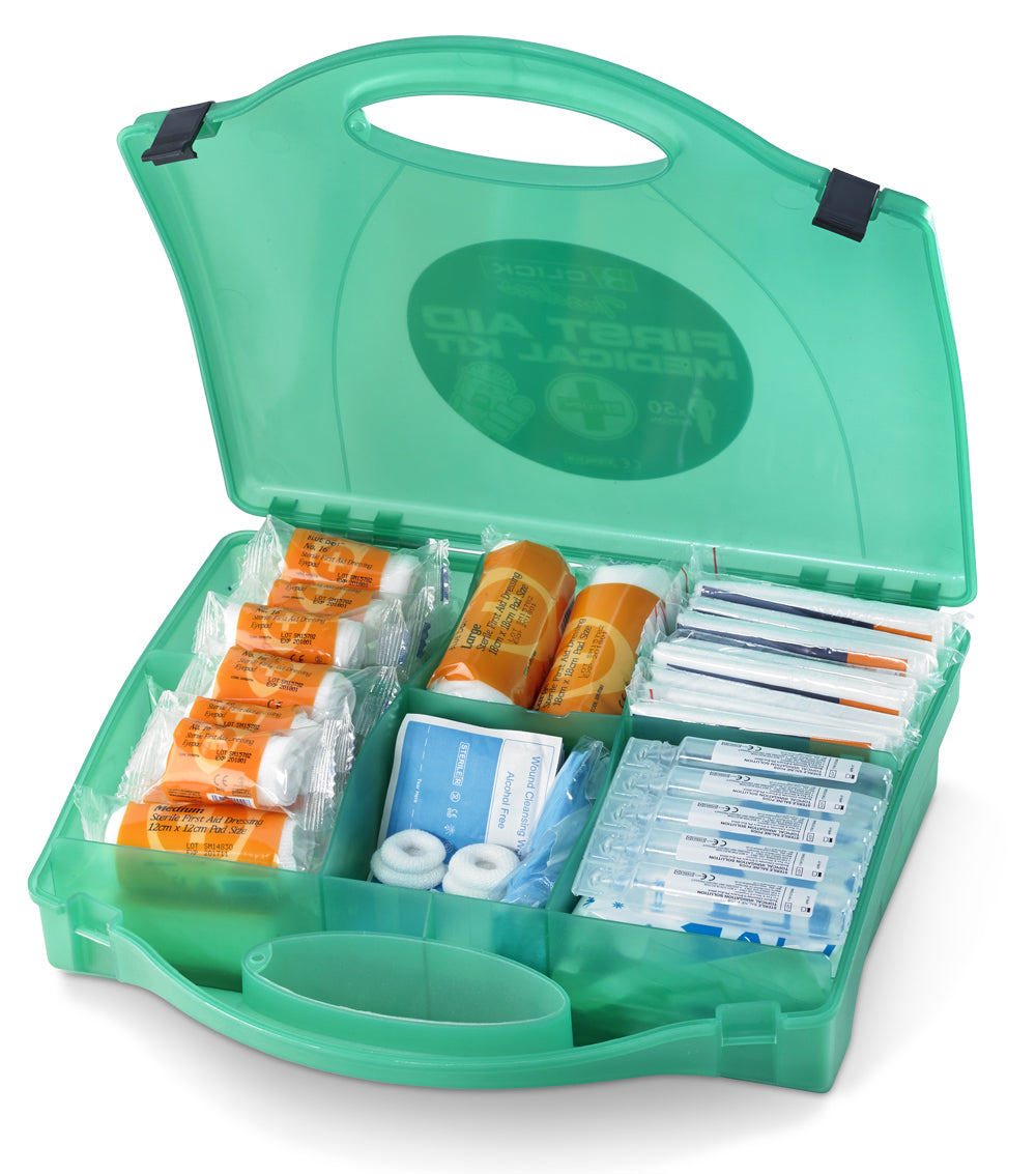 Click Medical 50 Person Trader First Aid Kit Green
