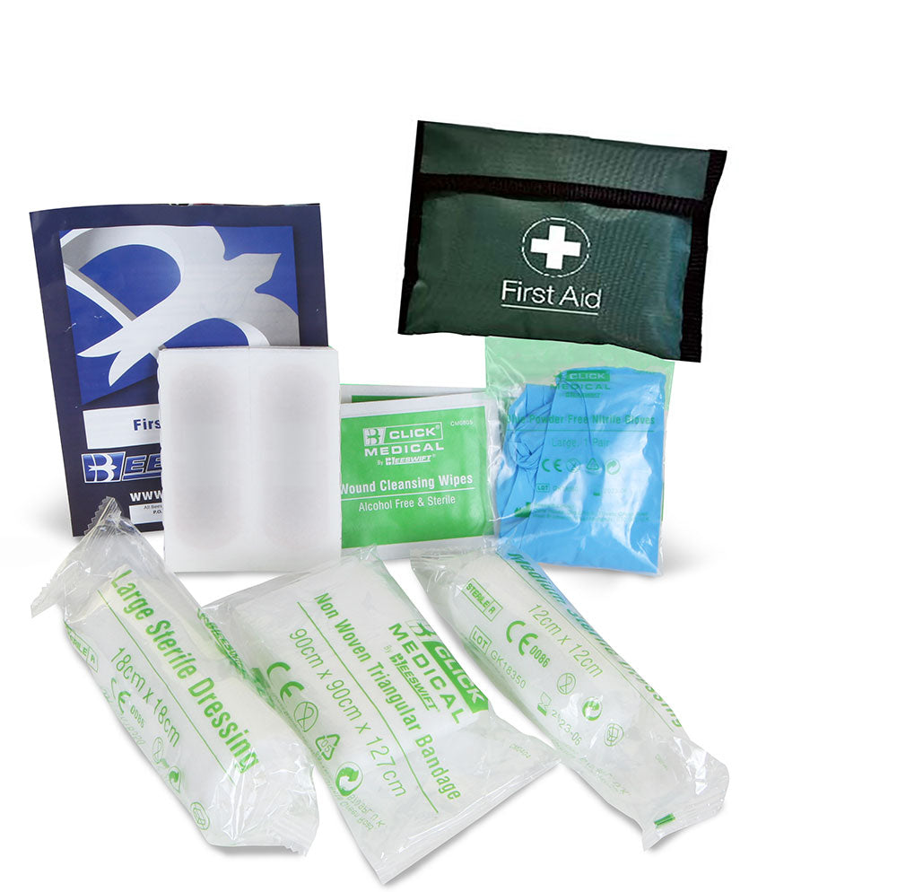 Click Medical Hse 1 Person First Aid Kit In Pouch Green