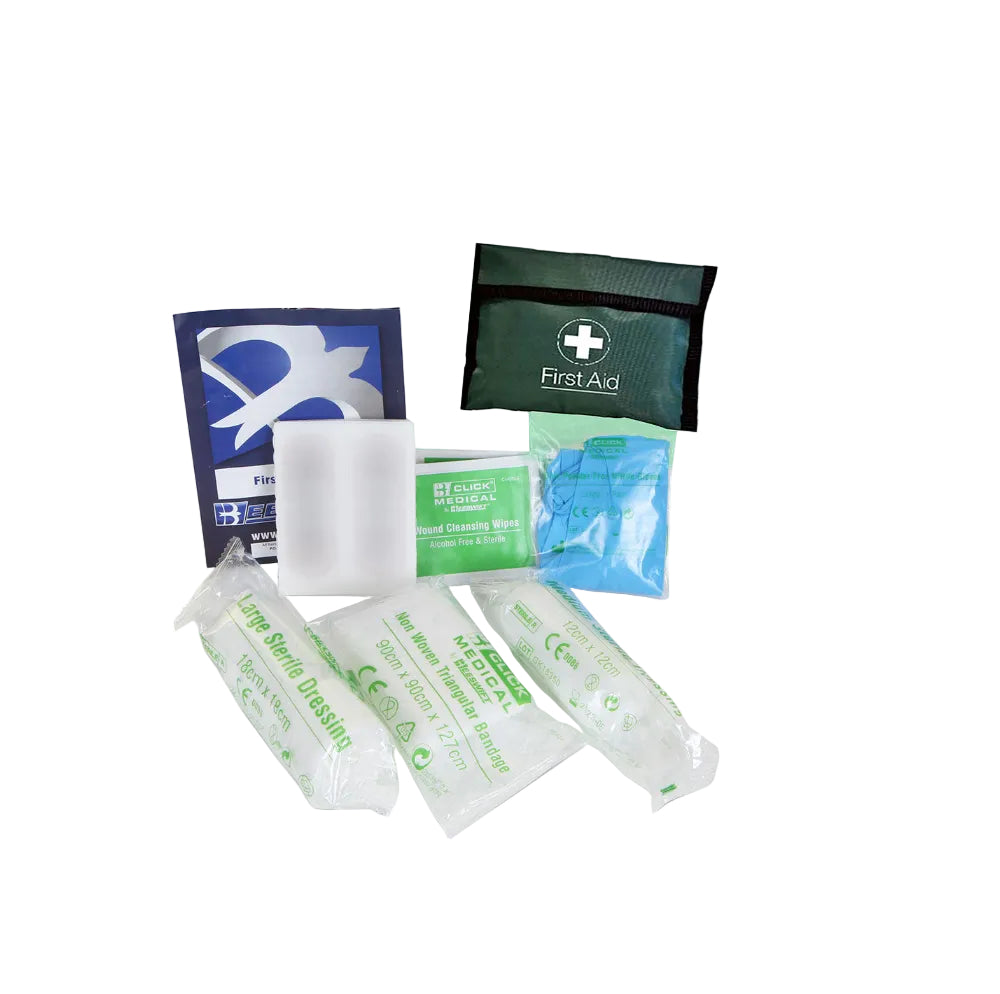 Click Medical Hse 1 Person First Aid Kit In Pouch Green