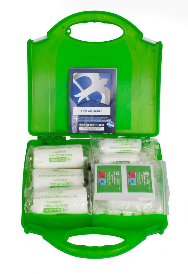 Click Medical 11-25 Person Hsa Irish First Aid Kit With Eyewash Green