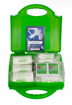 Click Medical 11-25 Person Hsa Irish First Aid Kit With Eyewash And Burn Dressings Green