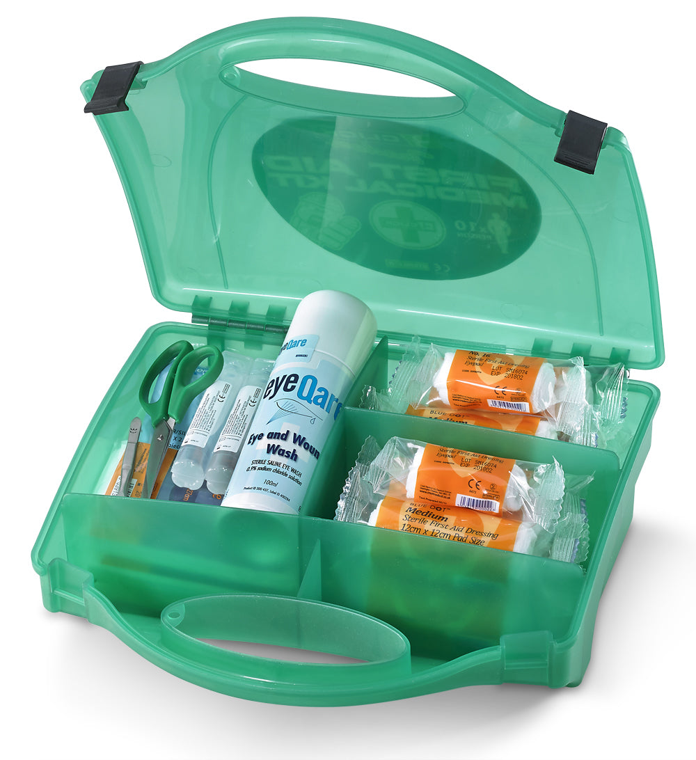Click Medical 10 Person Trader First Aid Kit Green