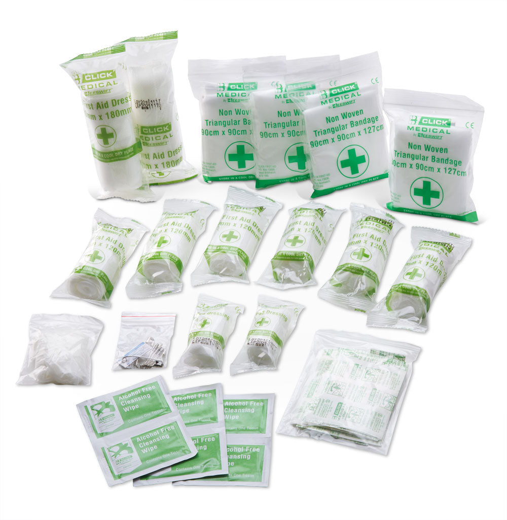 Click Medical Hse 1-10 First Aid Kit In Medium Feva Bag Green