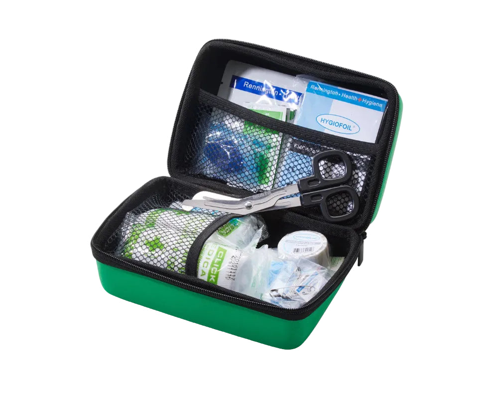 Click Medical Bs8599-1 Travel First Aid Kit In Small Feva Bag Green