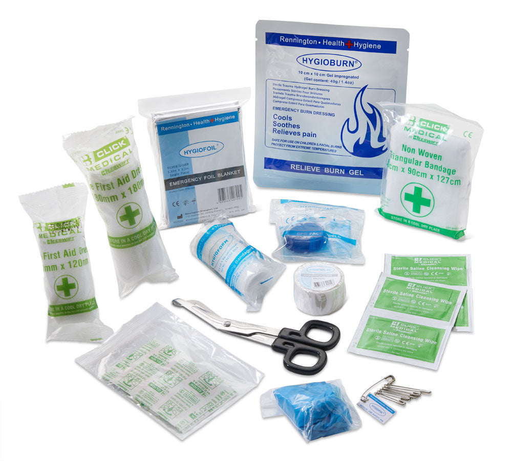 Click Medical Bs8599-1 Travel First Aid Kit In Small Feva Bag Green