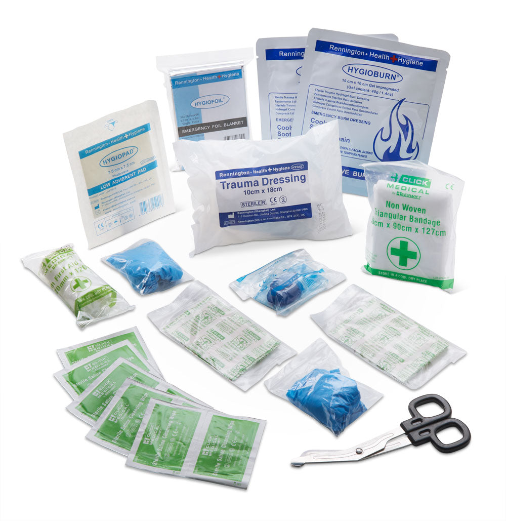 Click Medical Bs8599-2 Medium Travel First Aid Kit In Small Feva Bag Green