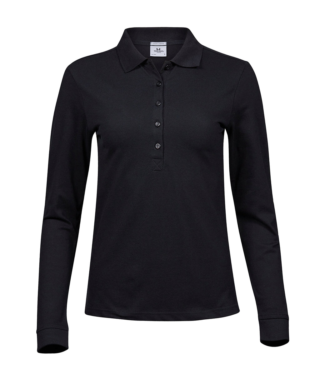 Women’s luxury stretch long sleeve polo