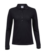 Women’s luxury stretch long sleeve polo