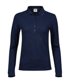 Women’s luxury stretch long sleeve polo