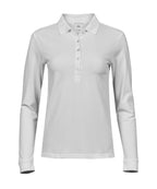 Women’s luxury stretch long sleeve polo