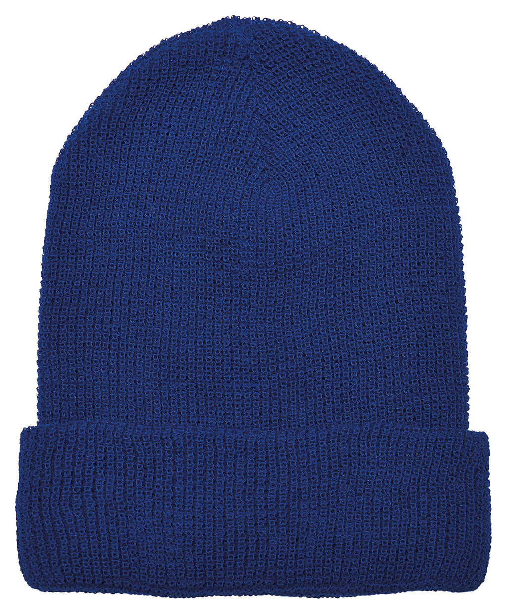 Recycled yarn waffle knit beanie