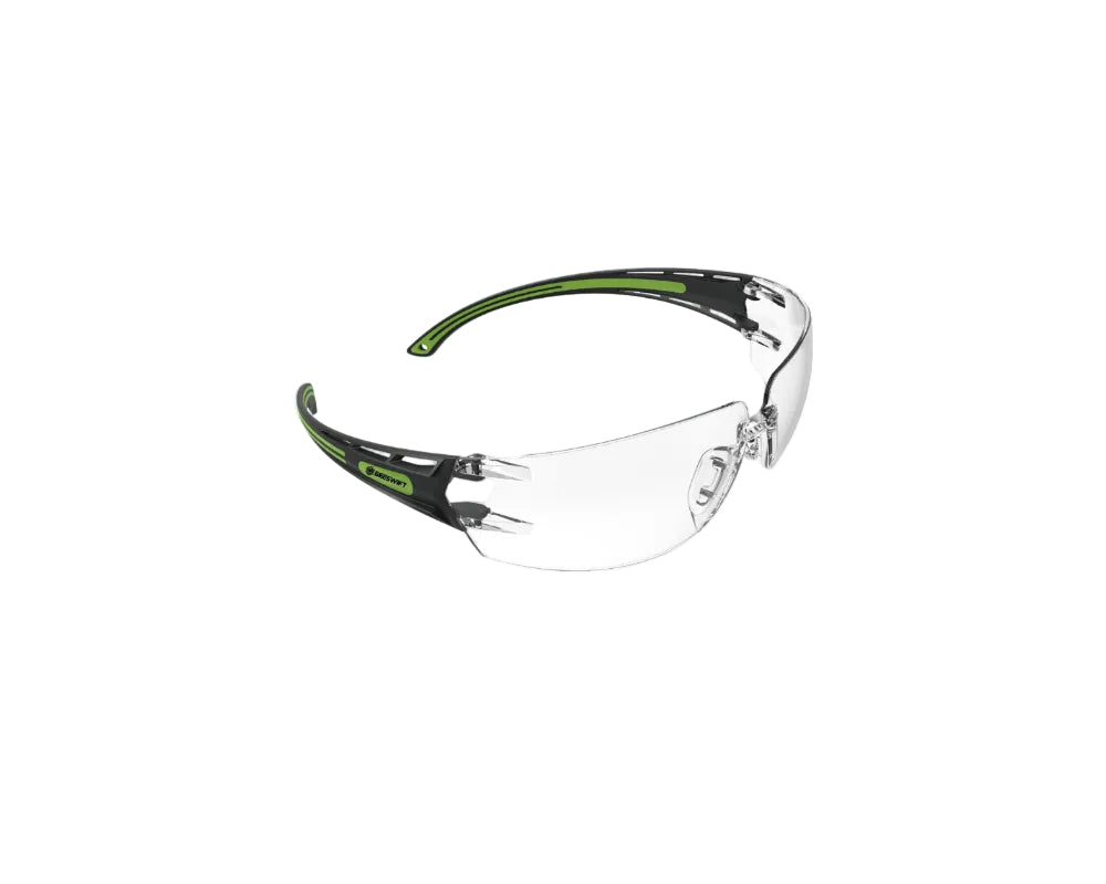 Beeswift Clear Lens Biocolour Frame Safety Glasses Clear/green