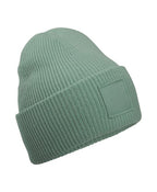 Deep-cuffed tonal patch beanie