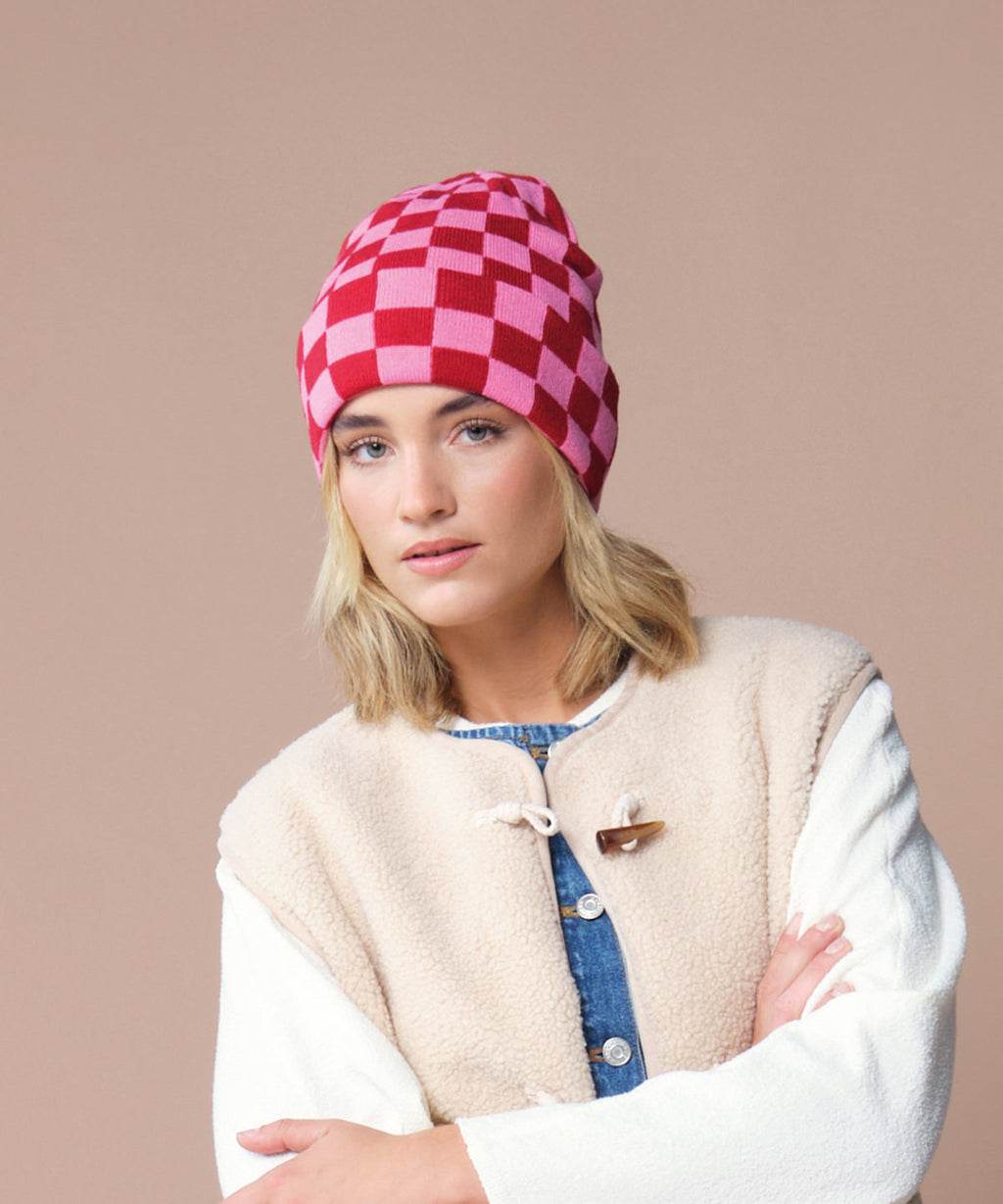 Checkerboard beanie