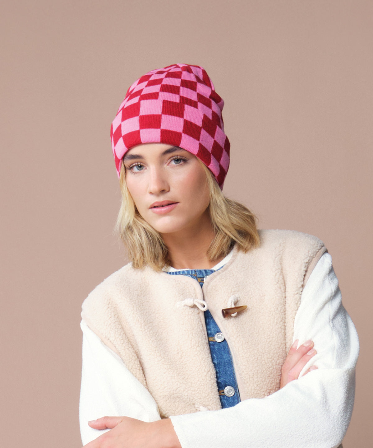 Checkerboard beanie