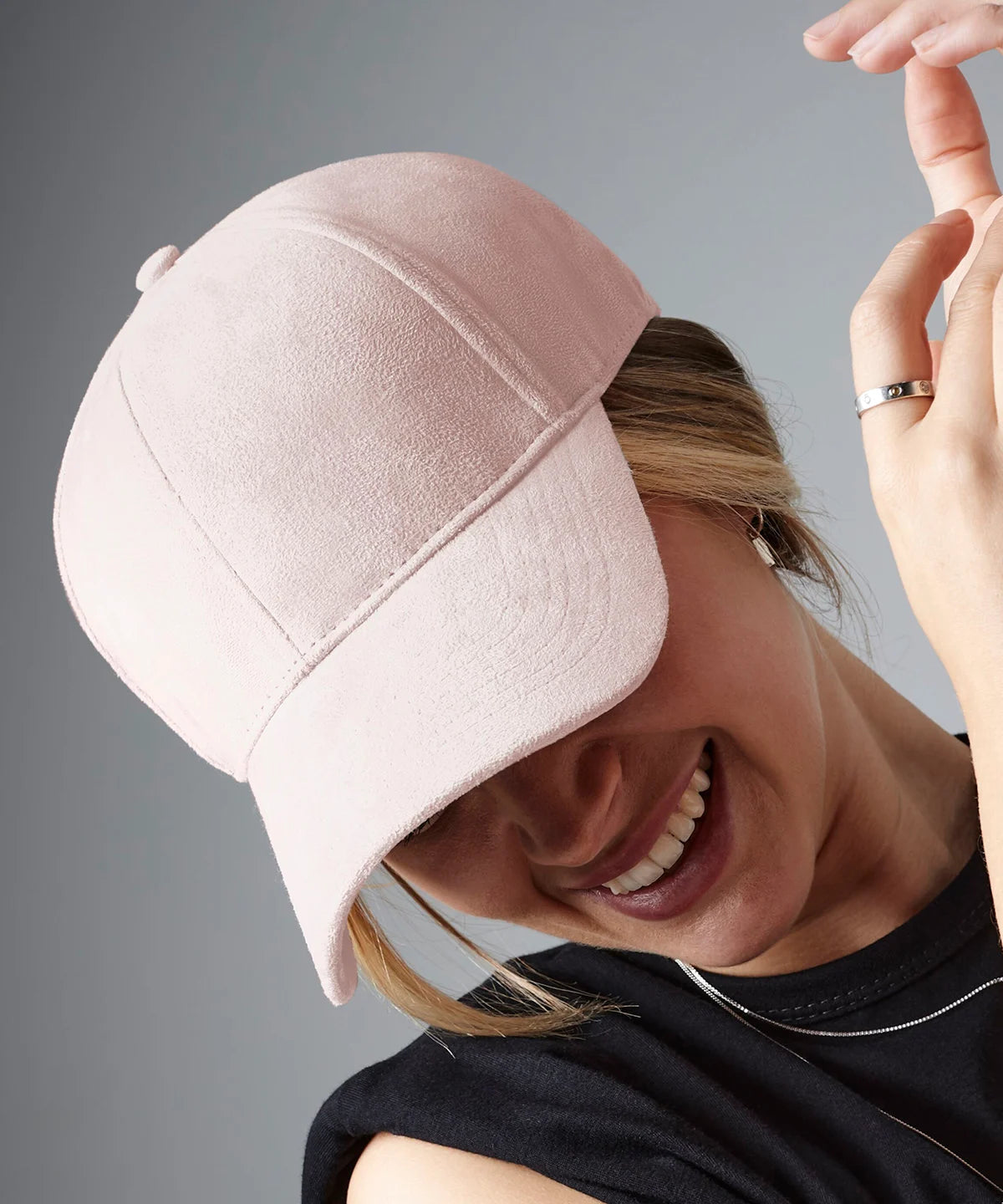 Faux suede 6-panel cap