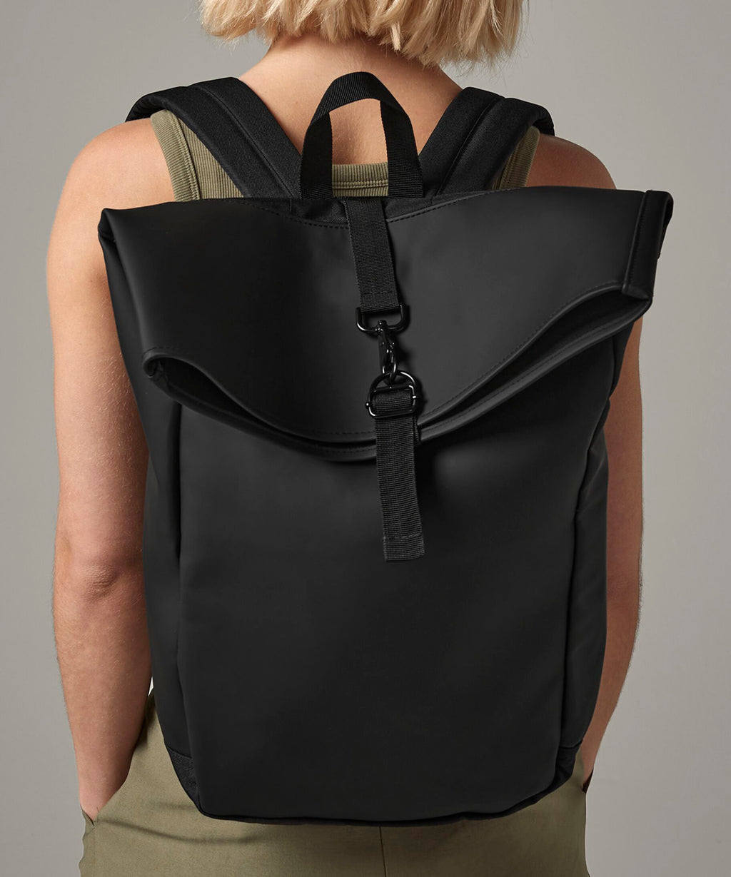 Matte PU Rolltop Backpack